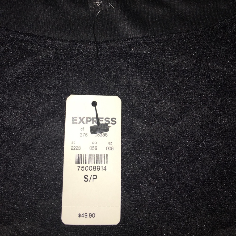Express Black Lace Crop Top NWT - Picture 3 of 7